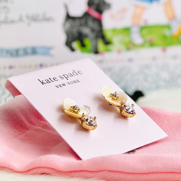 NWT KATE SPADE ♠️ DISCO PANSY PEARL DROP EARRINGS - Picture 3 of 5